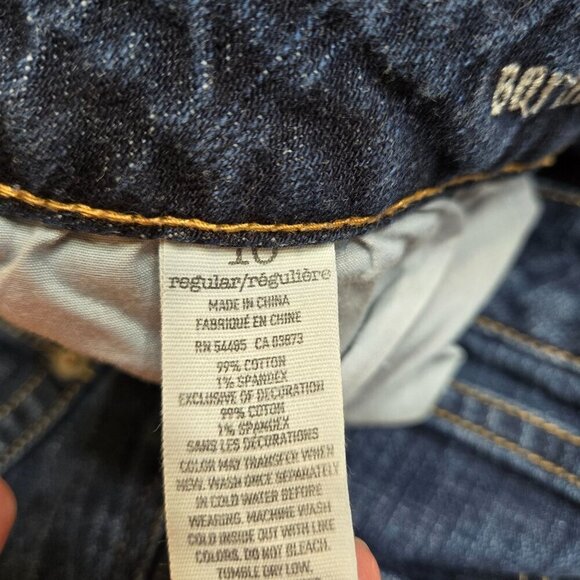 American Eagle Jeans Boy Fit Womens 10 Mid rise Stretch Cropped Dark Wash‎ Y2K - Picture 5 of 11